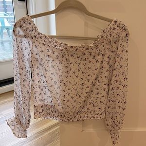 Abercrombie and Fitch Lightweight floral off shoulder blouse